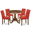 East West Furniture Dining Room Set Mahogany, Anab5-mah-72