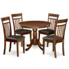 East West Furniture Dining Room Set Mahogany, Anca5-mah-lc