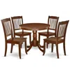 East West Furniture Dining Room Set Mahogany, Anda5-mah-w