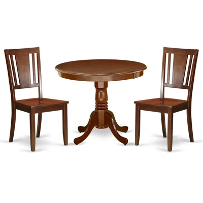 East West Furniture Dining Room Set Mahogany, Andu3-mah-w In Animal Print