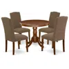 East West Furniture Dining Room Set Mahogany, Anen5-mah-18