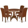 East West Furniture Dining Room Set Mahogany, Anen5-mah-66