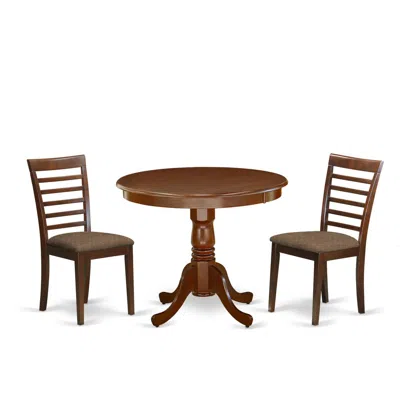 East West Furniture Dining Room Set Mahogany, Anml3-mah-c In Multi