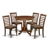 East West Furniture Dining Room Set Mahogany, Anml5-mah-c