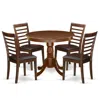 East West Furniture Dining Room Set Mahogany, Anml5-mah-lc