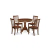 East West Furniture Dining Room Set Mahogany, Anml5-mah-w
