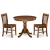 East West Furniture Dining Room Set Mahogany, Anno3-mah-w