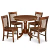 East West Furniture Dining Room Set Mahogany, Anno5-mah-w