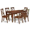 East West Furniture Dining Room Set Mahogany, Cabo7-mah-w In Brown