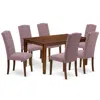 East West Furniture Dining Room Set Mahogany, Cace7-mah-10 In Pink