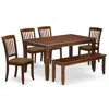 East West Furniture Dining Room Set Mahogany, Cada6-mah-c In Brown