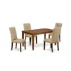 East West Furniture Dining Room Set Mahogany, Cael5-mah-16 In Brown