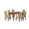 East West Furniture Dining Room Set Mahogany, Cael7-mah-16 In Brown