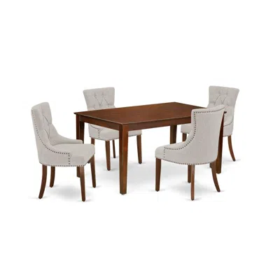 East West Furniture Dining Room Set Mahogany, Cafr5-mah-05 In Multi