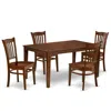 East West Furniture Dining Room Set Mahogany, Cagr5-mah-w In Brown