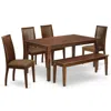 East West Furniture Dining Room Set Mahogany, Caip6-mah-c In Brown
