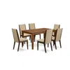 East West Furniture Dining Room Set Mahogany, Cala7-mah-04 In Brown