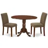 East West Furniture Dining Room Set Mahogany, Dlab3-mah-18