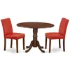 East West Furniture Dining Room Set Mahogany, Dlab3-mah-72
