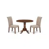 East West Furniture Dining Room Set Mahogany, Dlbr3-mah-04