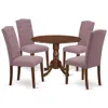 East West Furniture Dining Room Set Mahogany, Dlce5-mah-10
