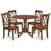 East West Furniture Dining Room Set Mahogany, Dlcl5-mah-w