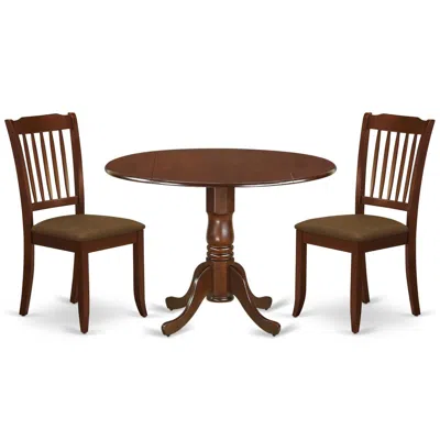 East West Furniture Dining Room Set Mahogany, Dlda3-mah-c