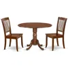 East West Furniture Dining Room Set Mahogany, Dlda3-mah-w