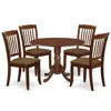 East West Furniture Dining Room Set Mahogany, Dlda5-mah-c