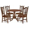 East West Furniture Dining Room Set Mahogany, Dldo5-mah-w