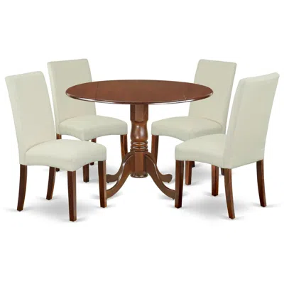 East West Furniture Dining Room Set Mahogany, Dldr5-mah-01