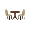East West Furniture Dining Room Set Mahogany, Dlel3-mah-16