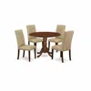 East West Furniture Dining Room Set Mahogany, Dlel5-mah-16