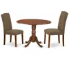 East West Furniture Dining Room Set Mahogany, Dlen3-mah-18