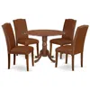 East West Furniture Dining Room Set Mahogany, Dlen5-mah-66