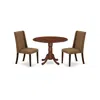 East West Furniture Dining Room Set Mahogany, Dlfl3-mah-18