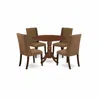 East West Furniture Dining Room Set Mahogany, Dlfl5-mah-18