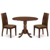 East West Furniture Dining Room Set Mahogany, Dlip3-mah-c In Brown