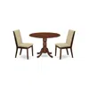 East West Furniture Dining Room Set Mahogany, Dlla3-mah-04
