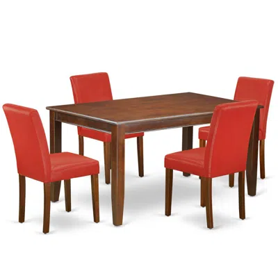 East West Furniture Dining Room Set Mahogany, Duab5-mah-72
