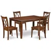East West Furniture Dining Room Set Mahogany, Ducl5-mah-w In Brown