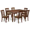 East West Furniture Dining Room Set Mahogany, Duda7-mah-c In Brown