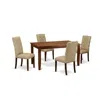 East West Furniture Dining Room Set Mahogany, Duel5-mah-16 In Brown