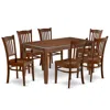 East West Furniture Dining Room Set Mahogany, Dugr7-mah-w In Brown