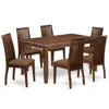 East West Furniture Dining Room Set Mahogany, Duip7-mah-c In Brown
