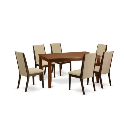 East West Furniture Dining Room Set Mahogany, Dula7-mah-04 In Neutral