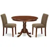 East West Furniture Dining Room Set Mahogany, Hlab3-mah-18 In Multi
