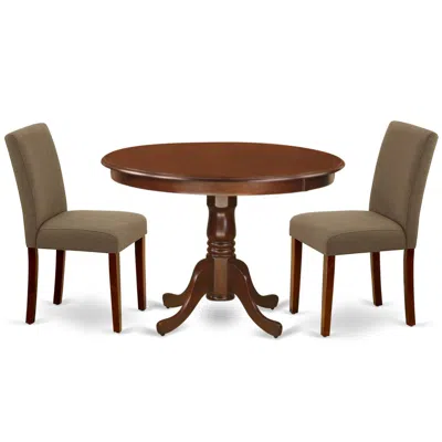 East West Furniture Dining Room Set Mahogany, Hlab3-mah-18 In Multi