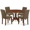 East West Furniture Dining Room Set Mahogany, Hlab5-mah-18 In Brown