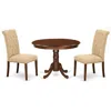 East West Furniture Dining Room Set Mahogany, Hlbr3-mah-04 In Brown